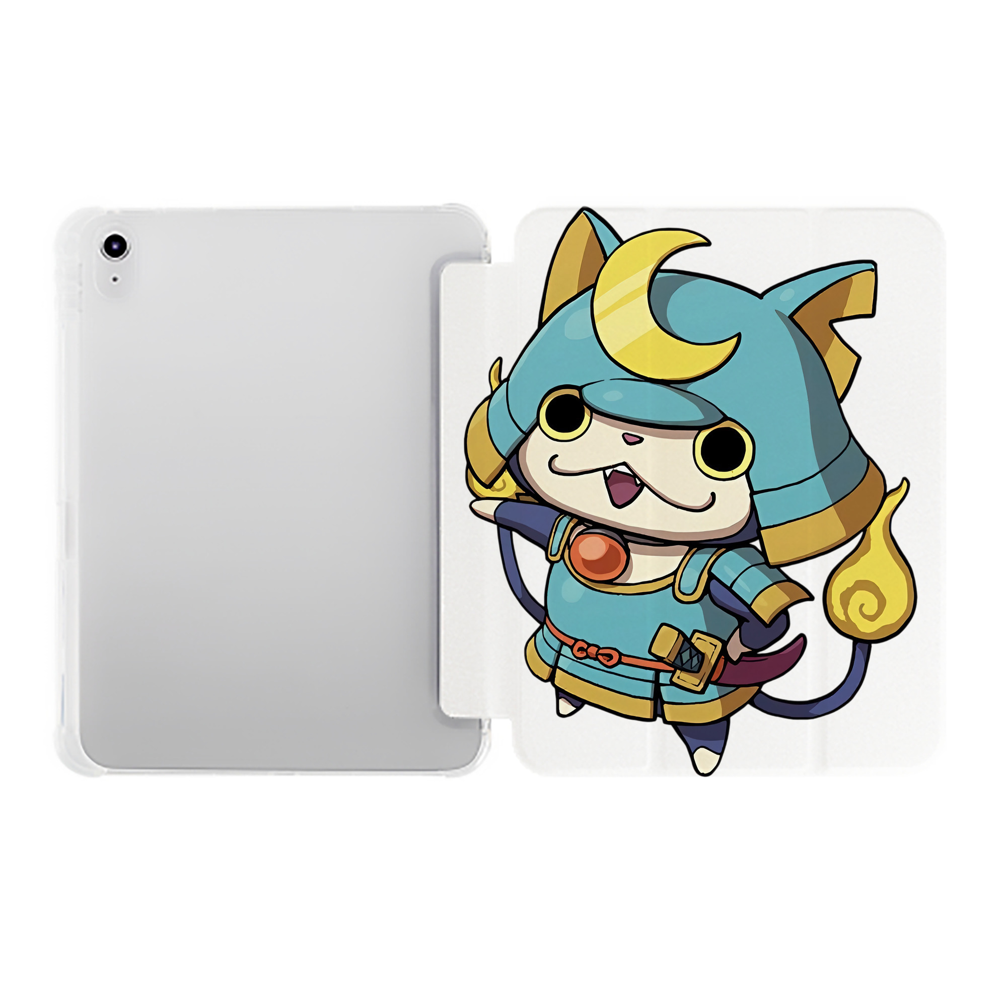 （画像用） 妖怪ウォッチ Yo-kai Watch IPad ケース ペン収納付き 三つ折りスタンド PUレザー×シリコン 対応機種9.5/10.5/10.9インチ